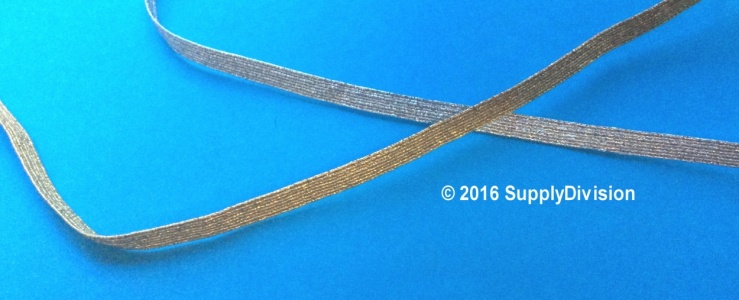 6mm(approx) flat Metallic Lurex Elastic.